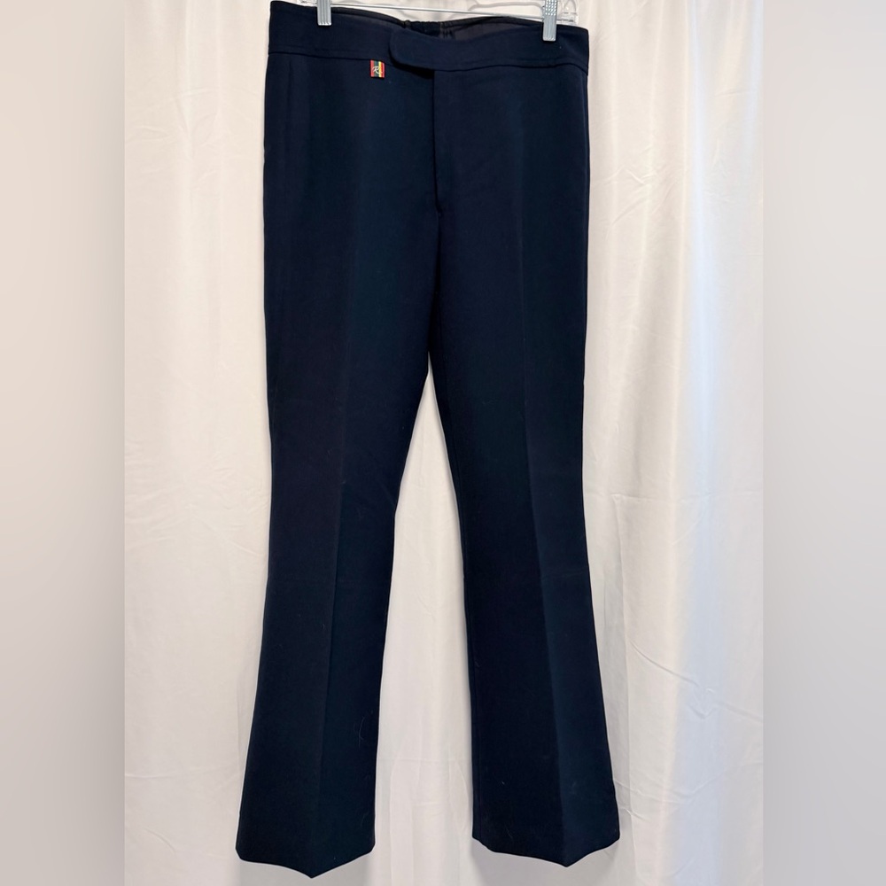 Vintage Roffe Ski Pants 34 Long Navy High Waisted Straight Leg 70s-80s Retro
